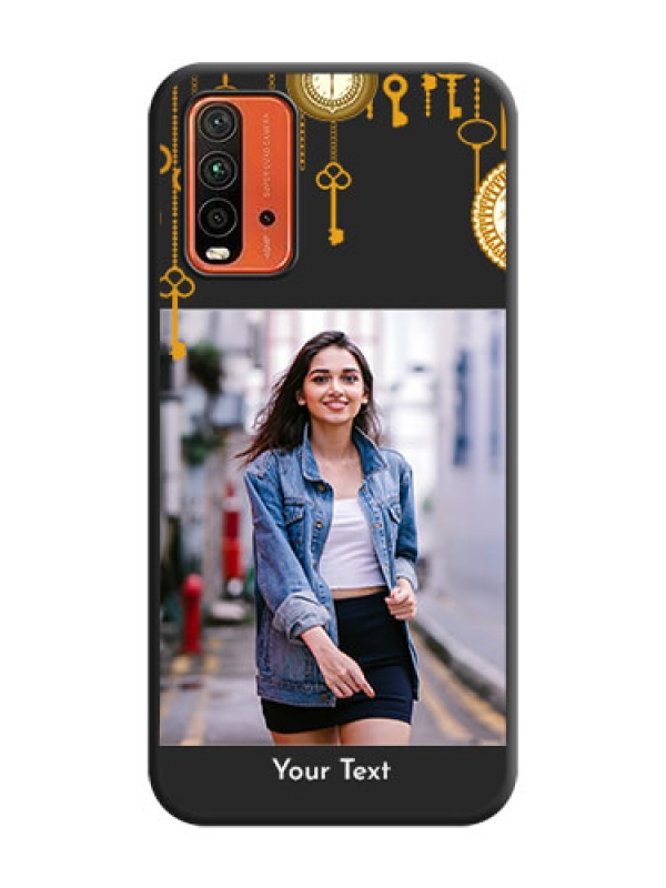 Custom Decorative Design with Text on Space Black Custom Soft Matte Back Cover - Redmi 9 Power