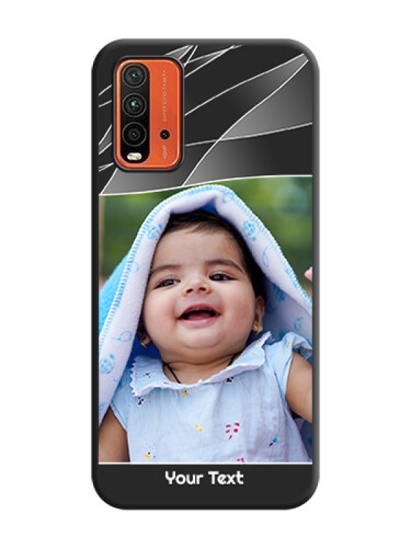 Custom Mixed Wave Lines on Photo on Space Black Soft Matte Mobile Cover - Redmi 9 Power