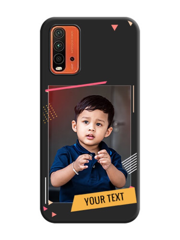 Custom Photo Frame with Triangle Small Dots on Photo on Space Black Soft Matte Back Cover - Redmi 9 Power