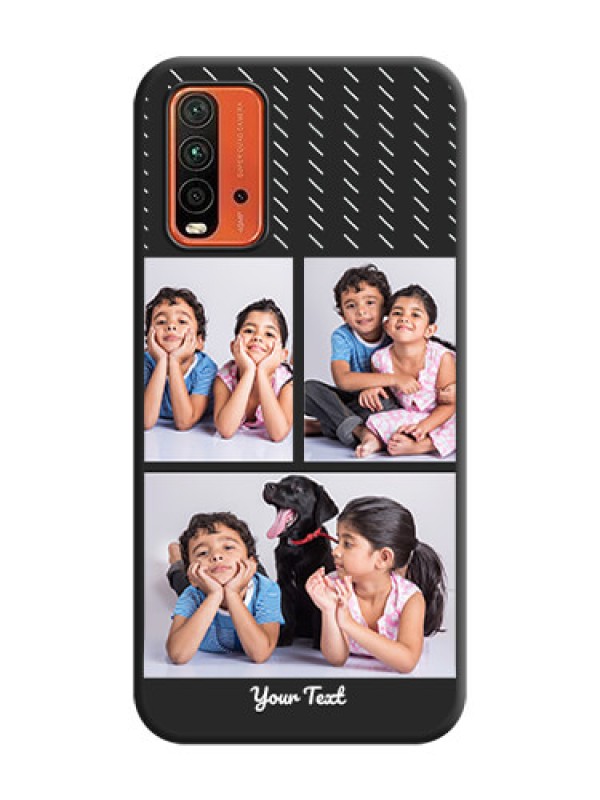 Custom Cross Dotted Pattern with 2 Image Holder  on Personalised Space Black Soft Matte Cases - Redmi 9 Power
