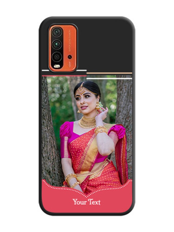Custom Classic Plain Design with Name on Photo on Space Black Soft Matte Phone Cover - Redmi 9 Power
