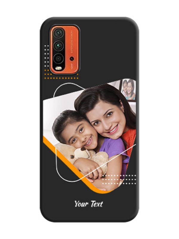 Custom Yellow Triangle on Photo on Space Black Soft Matte Phone Cover - Redmi 9 Power