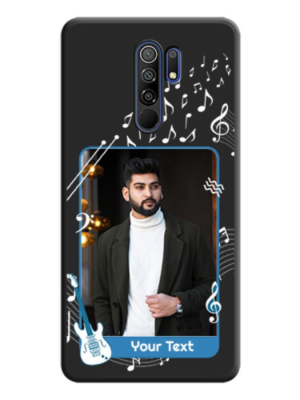Custom Musical Theme Design with Text on Photo on Space Black Soft Matte Mobile Case - Redmi 9 Prime