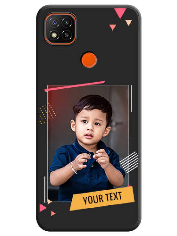 Custom Photo Frame with Triangle Small Dots on Photo on Space Black Soft Matte Back Cover - Redmi 9
