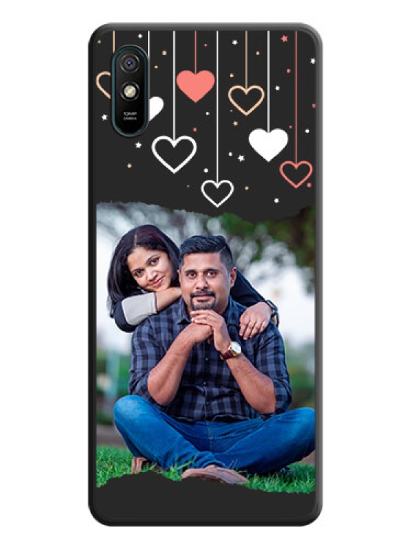 Custom Love Hangings with Splash Wave Picture on Space Black Custom Soft Matte Phone Back Cover - Redmi 9A Sport