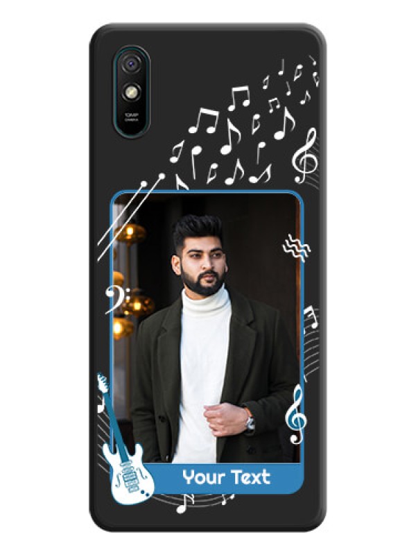 Custom Musical Theme Design with Text on Photo on Space Black Soft Matte Mobile Case - Redmi 9A Sport
