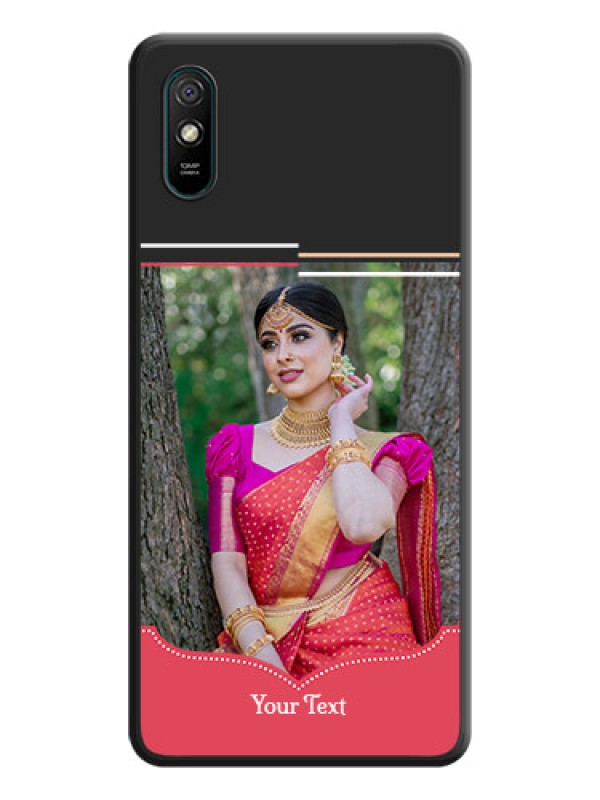 Custom Classic Plain Design with Name on Photo on Space Black Soft Matte Phone Cover - Redmi 9i Sport