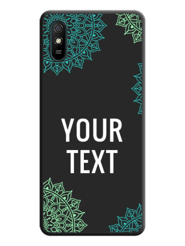 Custom Your Name with Floral Design on Space Black Custom Soft Matte Back Cover - Redmi 9i Sport