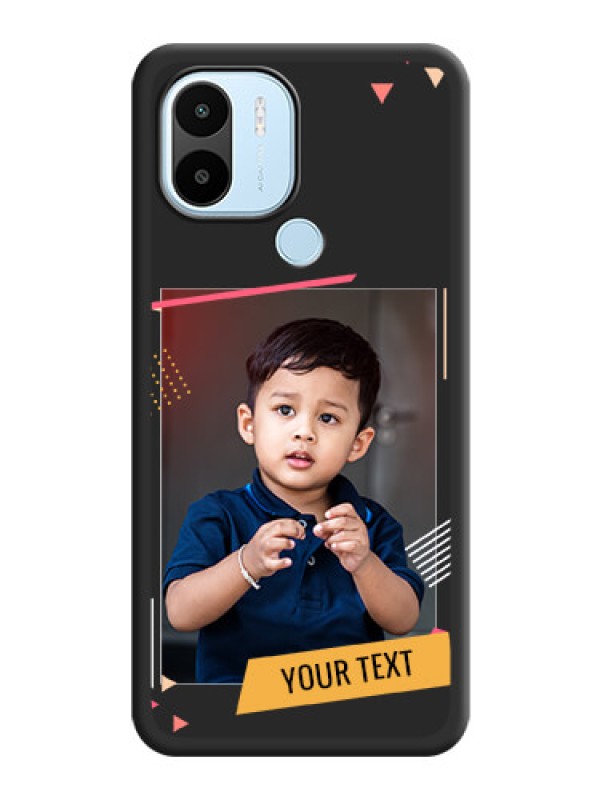 Custom Photo Frame with Triangle Small Dots on Photo on Space Black Soft Matte Back Cover - Xiaomi Redmi A1 Plus