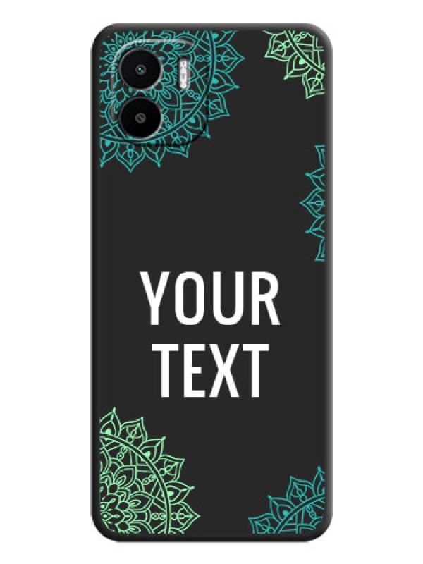 Custom Your Name with Floral Design on Space Black Custom Soft Matte Back Cover - Xiaomi Redmi A1