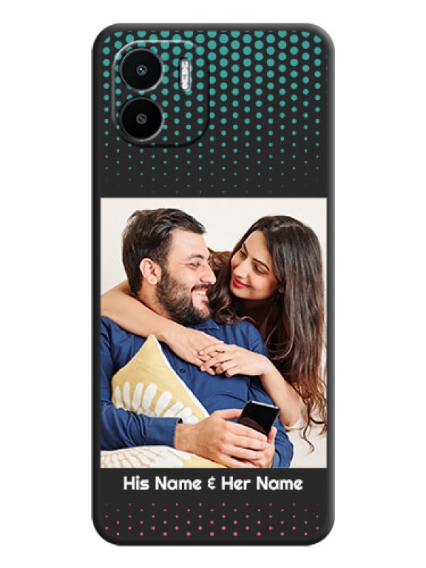 Custom Faded Dots with Grunge Photo Frame and Text on Space Black Custom Soft Matte Phone Cases - Xiaomi Redmi A1