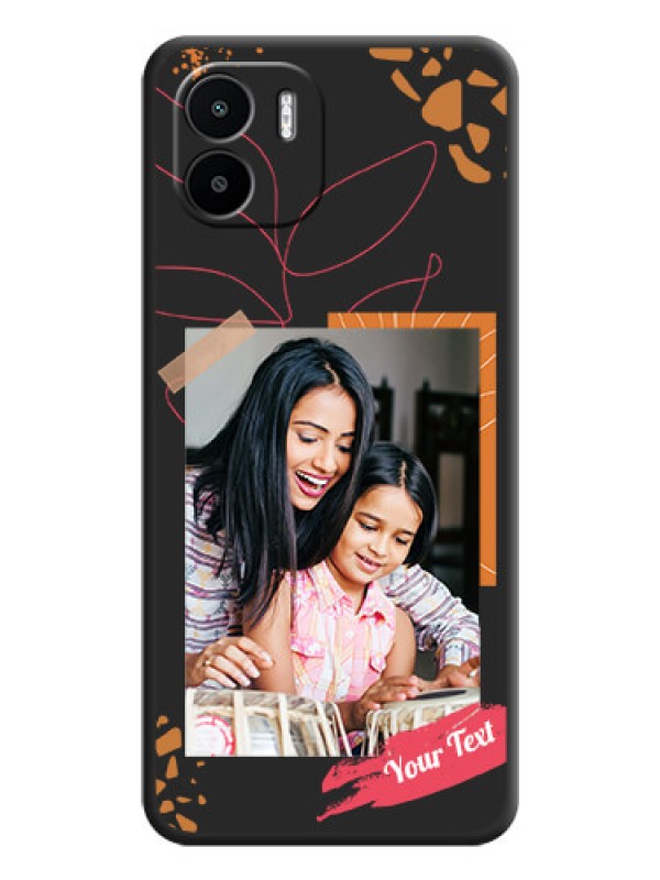 Custom Orange Photo Frame on Space Black Custom Soft Matte Phone Back Cover - Xiaomi Redmi A1