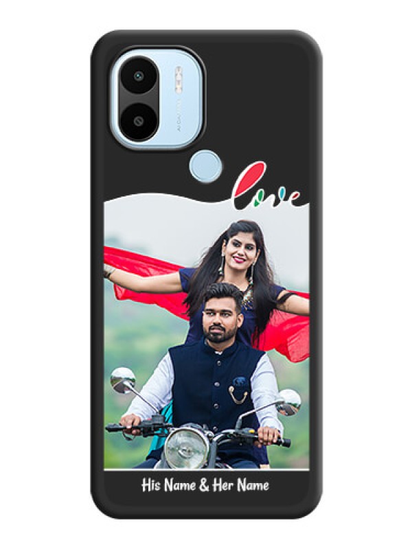 Custom Fall in Love Pattern with Picture on Photo on Space Black Soft Matte Mobile Case - Xiaomi Redmi A2 Plus