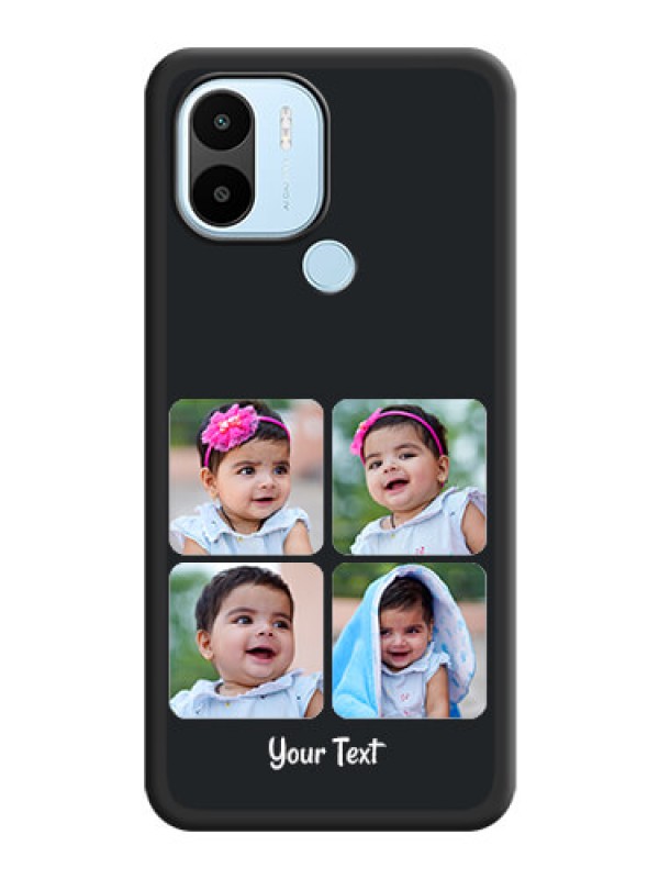 Custom Floral Art with 6 Image Holder on Photo on Space Black Soft Matte Mobile Case - Xiaomi Redmi A2 Plus