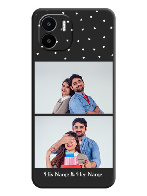 Custom Miniature Love Symbols with Name on Space Black Custom Soft Matte Back Cover - Xiaomi Redmi A2
