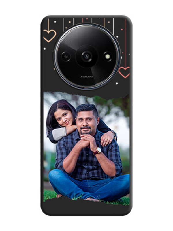 Custom Love Hangings with Splash Wave Picture on Space Black Custom Soft Matte Phone Back Cover - Redmi A3
