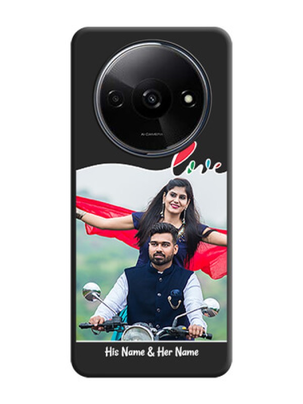 Custom Fall in Love Pattern with Picture on Photo On Space Black Custom Soft Matte Mobile Back Cover - Redmi A3X