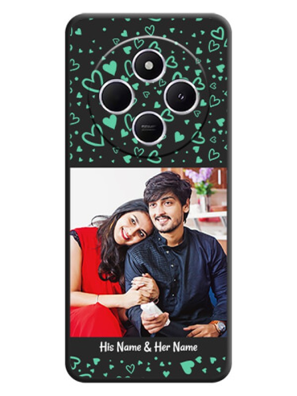 Custom Sea Green Indefinite Love Pattern on Photo On Space Black Custom Soft Matte Mobile Back Cover - Xiaomi Redmi A4 5G