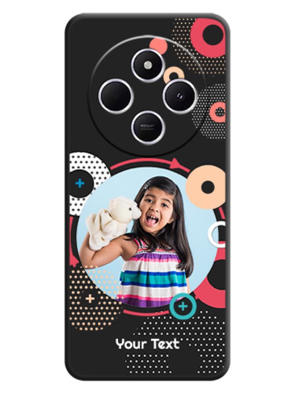 Custom Multicoloured Round Image On Space Black Custom Soft Matte Mobile Back Cover - Xiaomi Redmi A4 5G