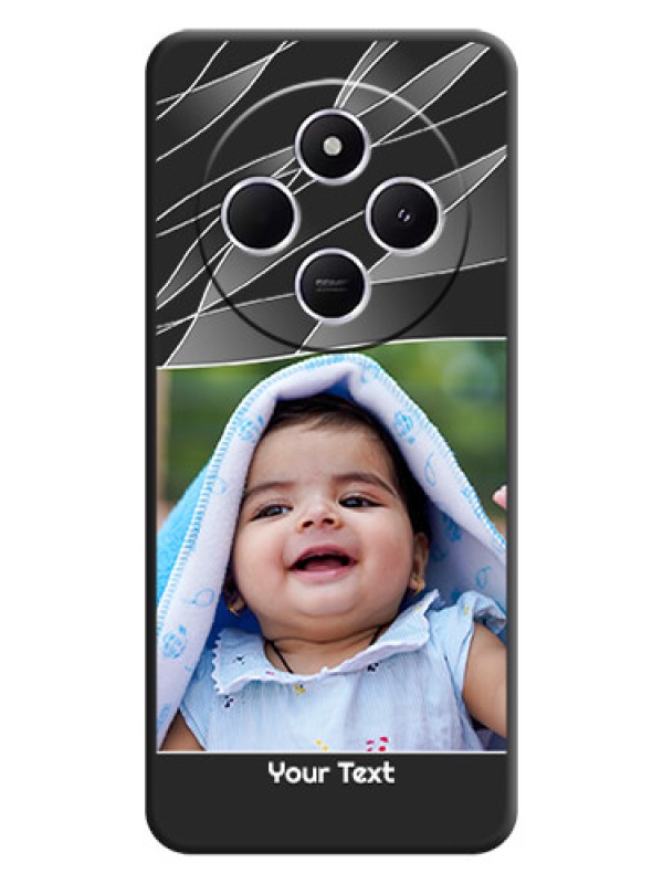 Custom Mixed Wave Lines on Photo On Space Black Custom Soft Matte Mobile Back Cover - Xiaomi Redmi A4 5G