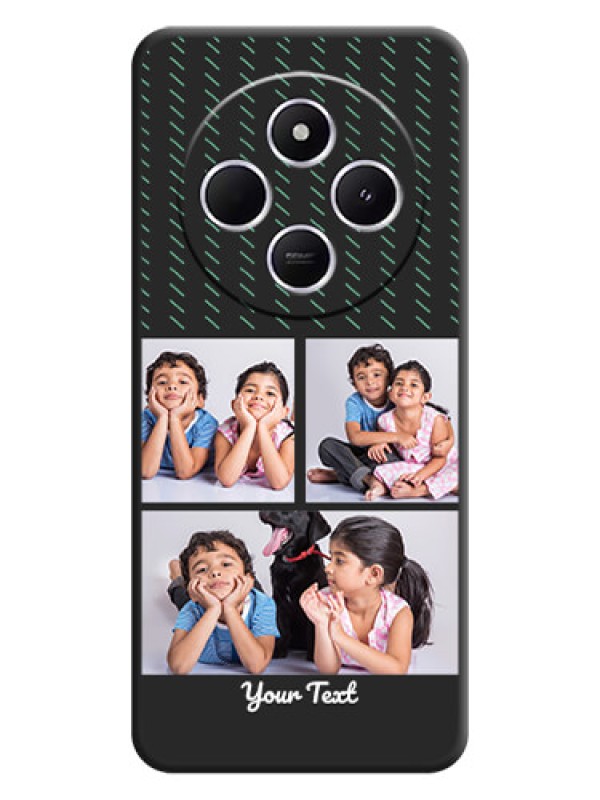 Custom Cross Dotted Pattern with 2 Image Holder On Space Black Custom Soft Matte Mobile Back Cover - Xiaomi Redmi A4 5G