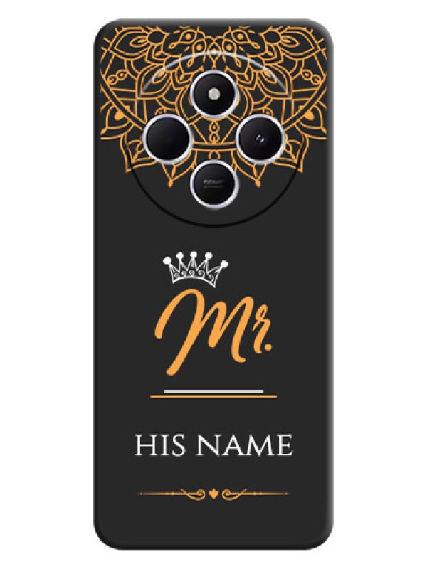 Custom Mr Name with Floral Design On Space Black Custom Soft Matte Mobile Back Cover - Xiaomi Redmi A4 5G