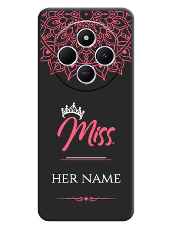 Custom Mrs Name with Floral Design On Space Black Custom Soft Matte Mobile Back Cover - Xiaomi Redmi A4 5G