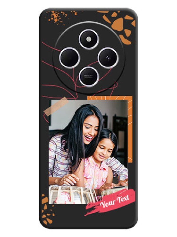 Custom Orange Photo Frame On Space Black Custom Soft Matte Mobile Back Cover - Xiaomi Redmi A4 5G