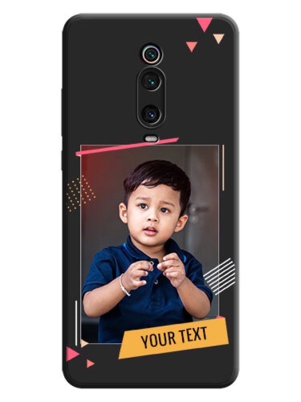 Custom Photo Frame with Triangle Small Dots - Photo on Space Black Soft Matte Back Cover - Redmi K20 Pro