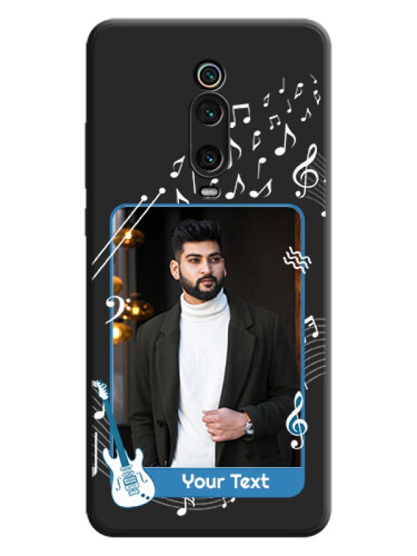 Custom Musical Theme Design with Text - Photo on Space Black Soft Matte Mobile Case - Redmi K20