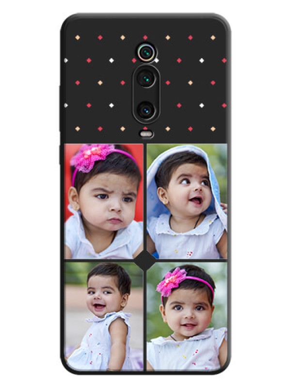 Custom Multicolor Dotted Pattern with 4 Image Holder on Space Black Custom Soft Matte Phone Cases - Redmi K20