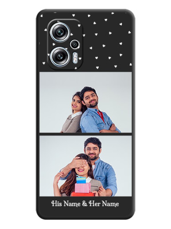 Custom Miniature Love Symbols with Name on Space Black Custom Soft Matte Back Cover - Xiaomi Redmi K50I 5G