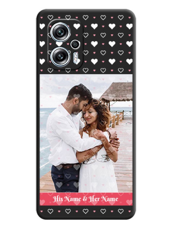 Custom White Color Love Symbols with Text Design on Photo on Space Black Soft Matte Phone Cover - Xiaomi Redmi K50I 5G