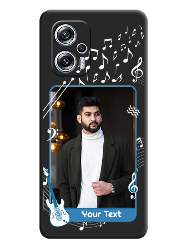 Custom Musical Theme Design with Text on Photo on Space Black Soft Matte Mobile Case - Xiaomi Redmi K50I 5G