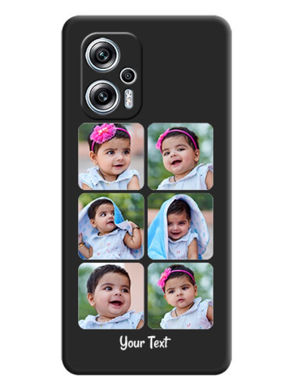 Custom Floral Art with 6 Image Holder on Photo on Space Black Soft Matte Mobile Case - Xiaomi Redmi K50I 5G