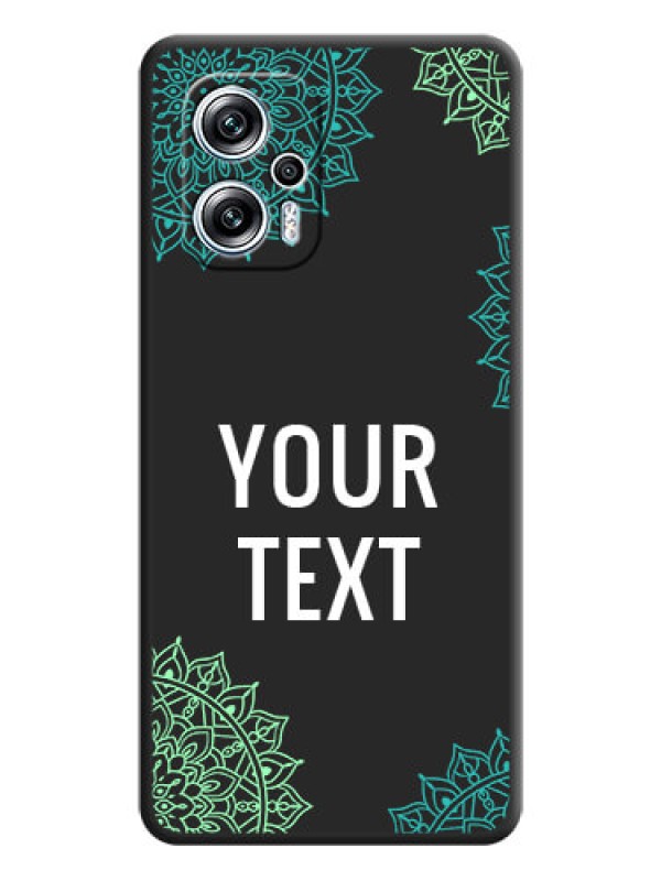 Custom Your Name with Floral Design on Space Black Custom Soft Matte Back Cover - Xiaomi Redmi K50I 5G