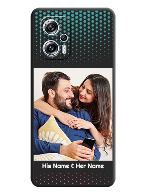 Custom Faded Dots with Grunge Photo Frame and Text on Space Black Custom Soft Matte Phone Cases - Xiaomi Redmi K50I 5G