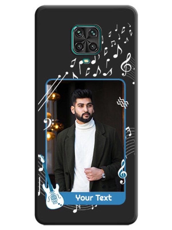 Custom Musical Theme Design with Text on Photo on Space Black Soft Matte Mobile Case - Redmi Note 10 Lite