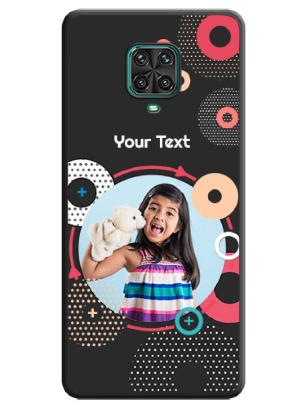 Custom Multicoloured Round Image on Personalised Space Black Soft Matte Cases - Redmi Note 10 Lite