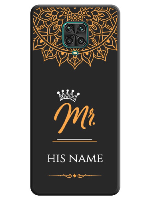 Custom Mr Name with Floral Design  on Personalised Space Black Soft Matte Cases - Redmi Note 10 Lite