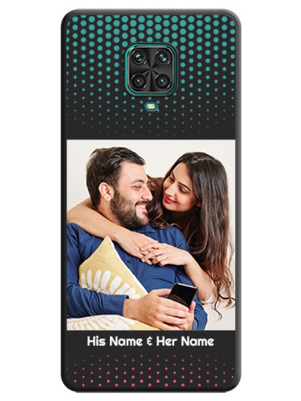 Custom Faded Dots with Grunge Photo Frame and Text on Space Black Custom Soft Matte Phone Cases - Redmi Note 10 Lite