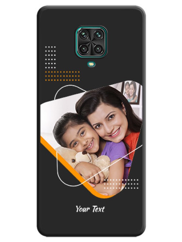 Custom Yellow Triangle on Photo on Space Black Soft Matte Phone Cover - Redmi Note 10 Lite