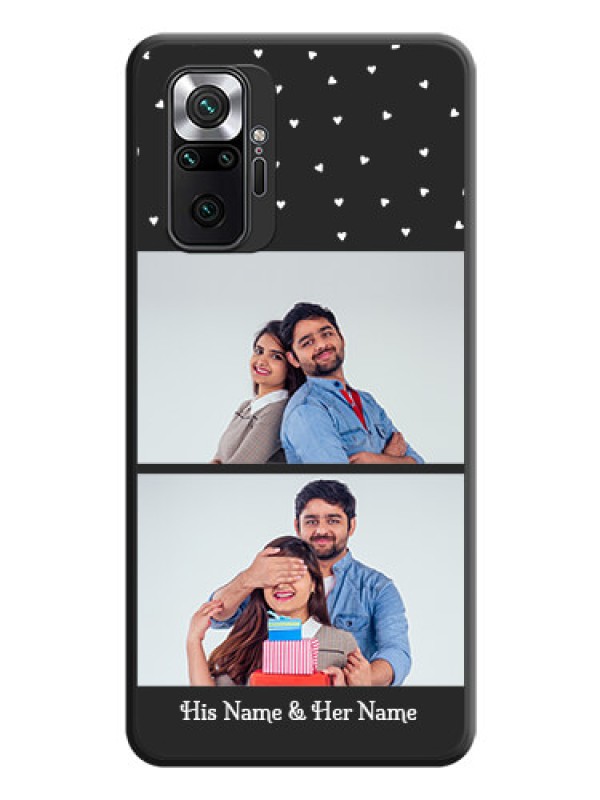Custom Miniature Love Symbols with Name on Space Black Custom Soft Matte Back Cover - Redmi Note 10 Pro Max
