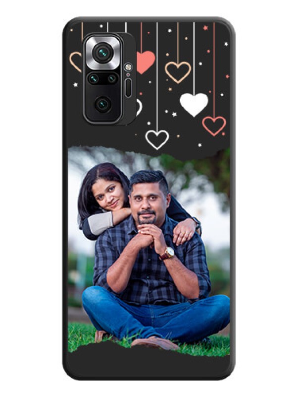Custom Love Hangings with Splash Wave Picture on Space Black Custom Soft Matte Phone Back Cover - Redmi Note 10 Pro Max