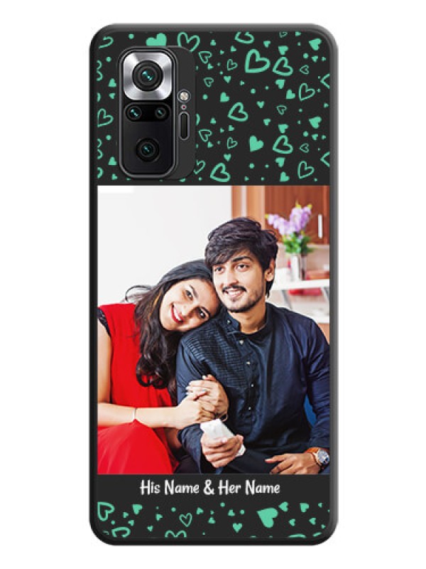 Custom Sea Green Indefinite Love Pattern on Photo on Space Black Soft Matte Mobile Cover - Redmi Note 10 Pro Max