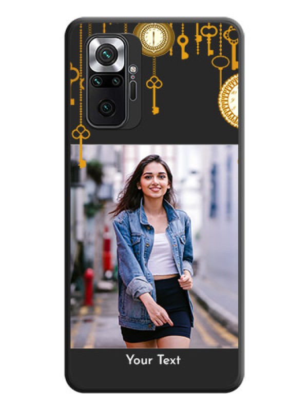 Custom Decorative Design with Text on Space Black Custom Soft Matte Back Cover - Redmi Note 10 Pro Max