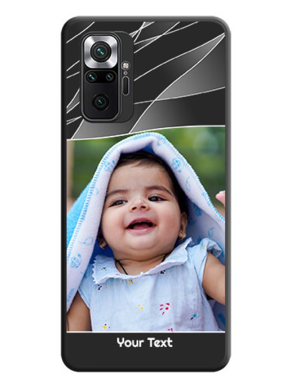 Custom Mixed Wave Lines on Photo on Space Black Soft Matte Mobile Cover - Redmi Note 10 Pro Max