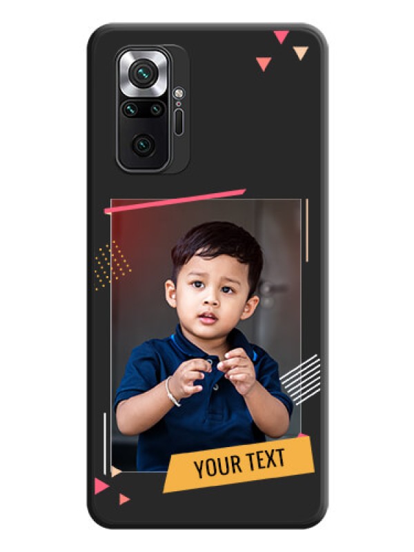 Custom Photo Frame with Triangle Small Dots on Photo on Space Black Soft Matte Back Cover - Redmi Note 10 Pro Max