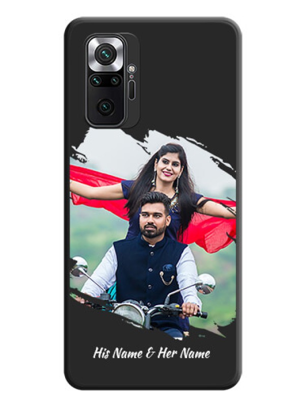 Custom Grunge Brush Strokes on Photo on Space Black Soft Matte Back Cover - Redmi Note 10 Pro Max
