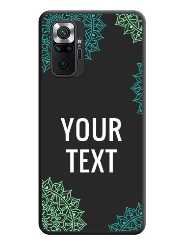 Custom Your Name with Floral Design on Space Black Custom Soft Matte Back Cover - Redmi Note 10 Pro Max